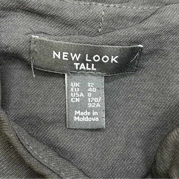 NEW LOOK TALL Black Jumpsuit Overalls Cropped Wide Leg Relaxed Fit Deep Pockets - Picture 7 of 7